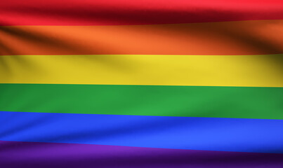 rainbow lgbt flag in the wind