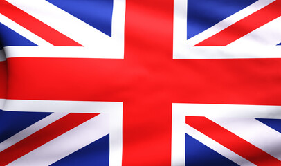 uk flag waving in the wind