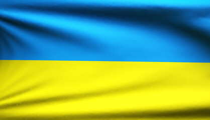 blue - yellow flag of Ukraine in the wind