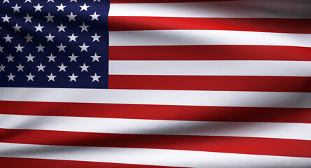 USA flag waving in the wind