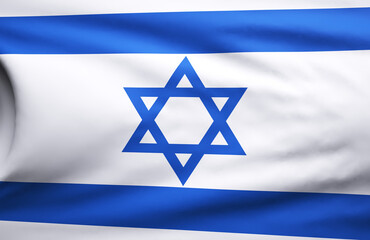 Israel flag waving in the wind