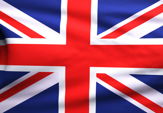 uk flag waving in the wind