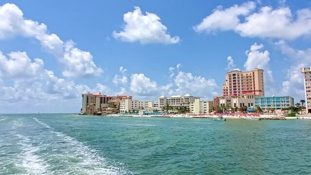 Clearwater Beach, Florida, USA | the coast line with the beach houses and properties