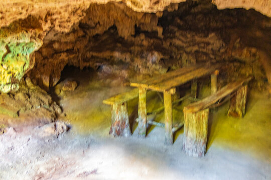 Amazing blue turquoise water and limestone cave sinkhole cenote Mexico.