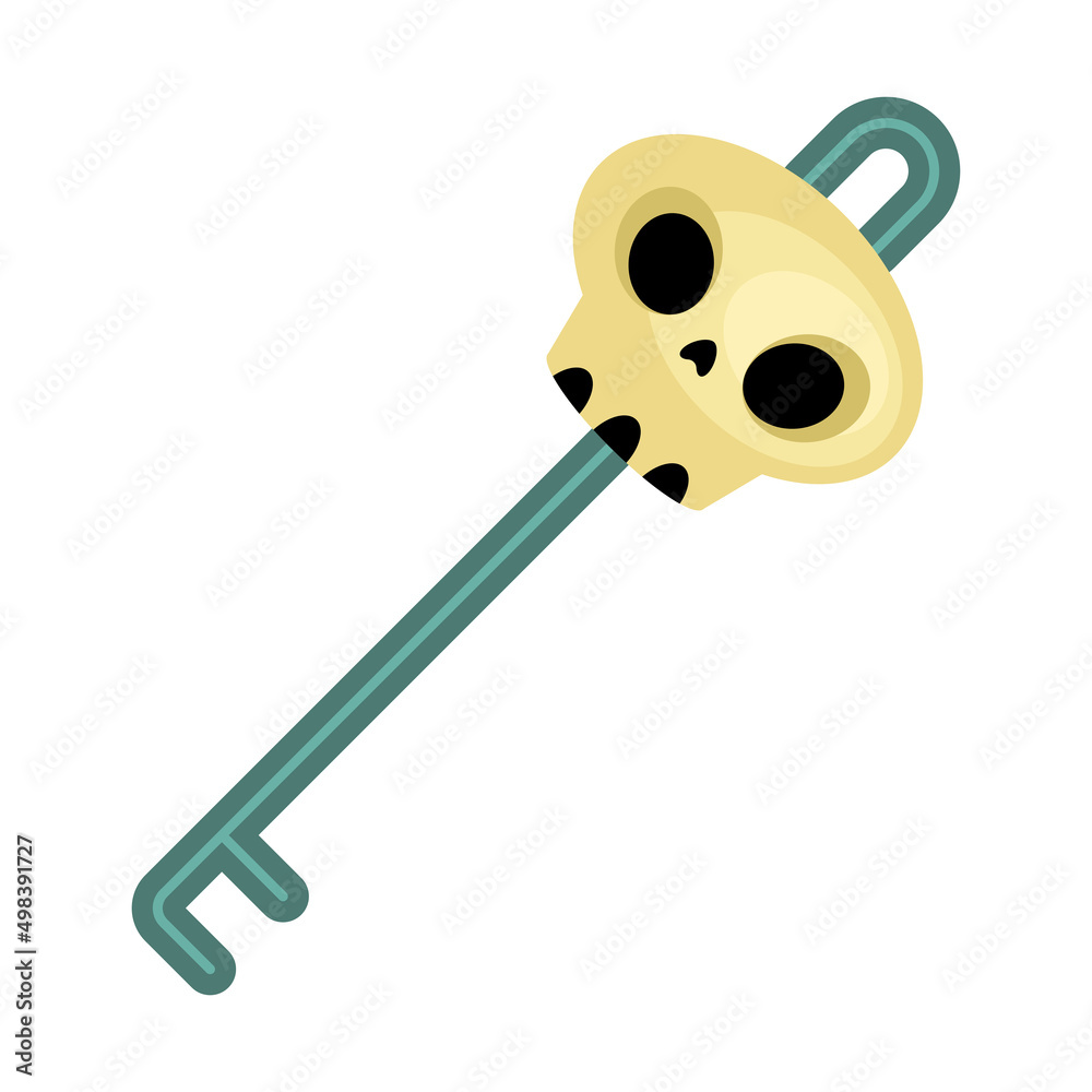 Wall mural magic key with skull