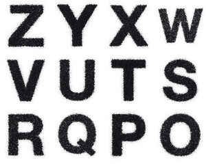 Asphalt Style Alphabet - Letters from O to Z