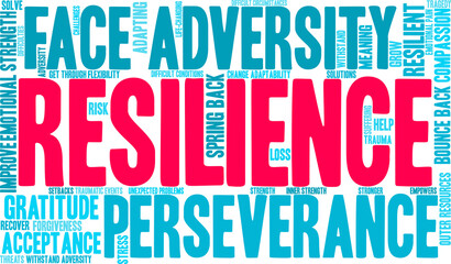 Fototapeta premium Resilience Word Cloud on a white background. 