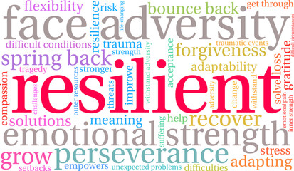 Fototapeta premium Resilient Word Cloud on a white background. 