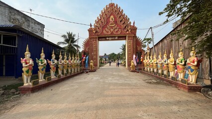 10 April 2022, Celebrate khmer new year at Tro Pang Troav pagoda, or Wat tro Pang troav, Kampong...