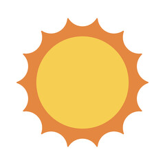 Sun icon isolated on white background. Simple flat illustration. Warm summer symbol - 498395566