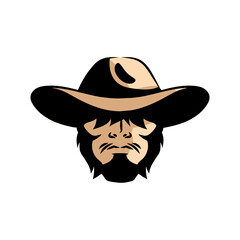 bearded gunslinger with hat