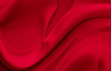 Black red satin dark fabric texture luxurious shiny that is abstract silk cloth background with patterns soft waves blur beautiful.