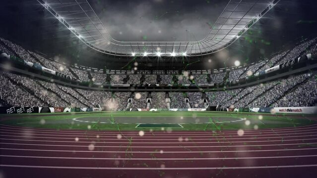 Animation of lights blinking over stadium at night