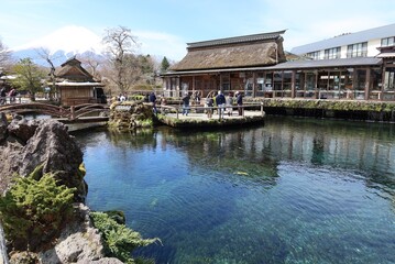  Kagami-ike Pond of Oshino-hakkai Eight Ponds in Oshino-mura Village in Minamitsuru-gun County in Yamanashi Prefecture in Japan 日本の山梨県忍野村の忍野八海の鏡池