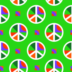 geometric style pattern with peace symbol. Design for wallpaper,clothing print, fabric