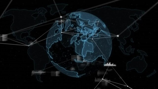 Animation of globe of network of connections