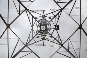 electric tower from below with ladder