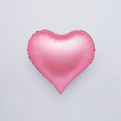 Naklejka na ściany i meble Pink heart balloon on bright background. Minimal love concept.