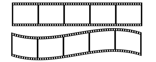 Retro film, great design for any purposes. Old retro cinema movie strip. Video recording. Vector illustration. stock image.