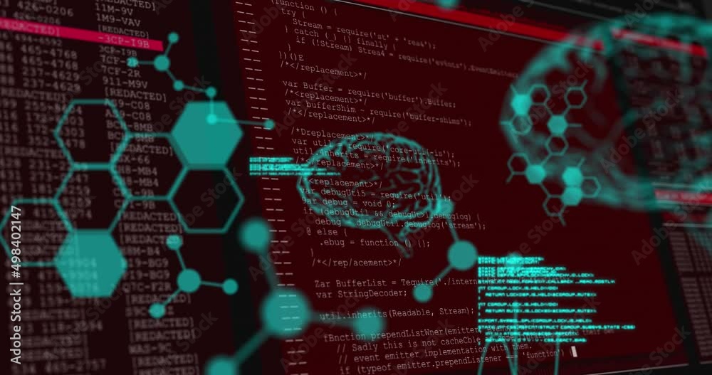 Poster animation of shapes and brains over data processing