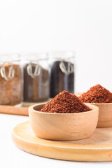 Cayenne Pepper Ingredient for Korean Kimchi on white background