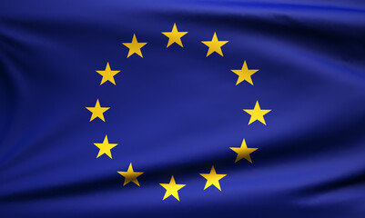 european union flag waving in the wind