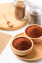 Cayenne Pepper Ingredient for Korean Kimchi on white background