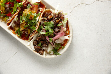 close up shot of tacos