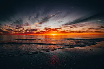 Tuinposter zonsondergang op het strand © Ciaron