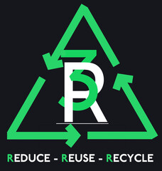 Abstract Letter Initial R3 3R Vector Logo Design Template