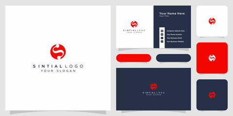 S initial logo business card set