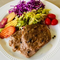 grilled meat with vegetables