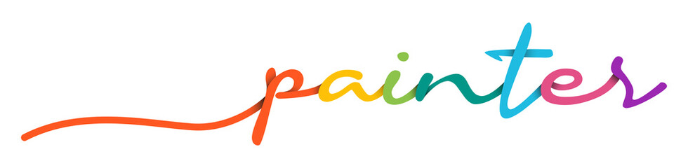 Painter Handwriting Colorful Lettering Calligraphy Banner. Greeting Card Vector Illustration.