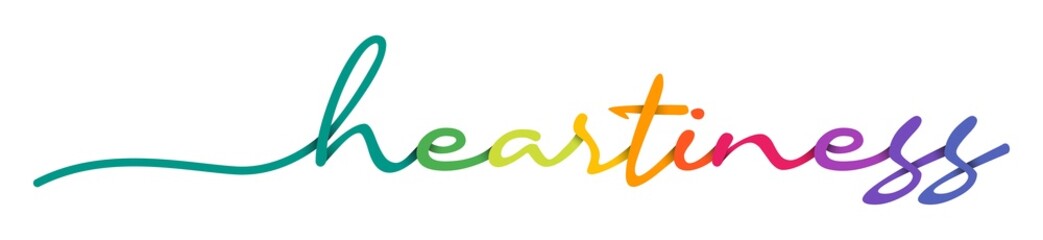 Heartiness Handwriting Colorful Lettering Calligraphy Banner. Greeting Card Vector Illustration.