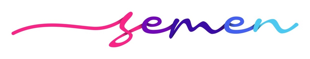 Semen Handwriting Colorful Lettering Calligraphy Banner. Greeting Card Vector Illustration.