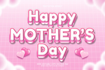 Pink 3D Mother's Day Editable Text Effect