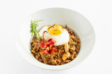 khmer cambodian traditional mixed seafood spicy fried rice meal