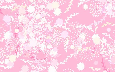 Fototapeta na wymiar Light Pink, Yellow vector doodle pattern with flowers
