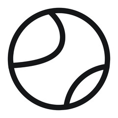 The illustration of  tennis ball line art icon vector. suitable for sports, games, plays, entertaining icon, sign, symbol, logo or cartoon.