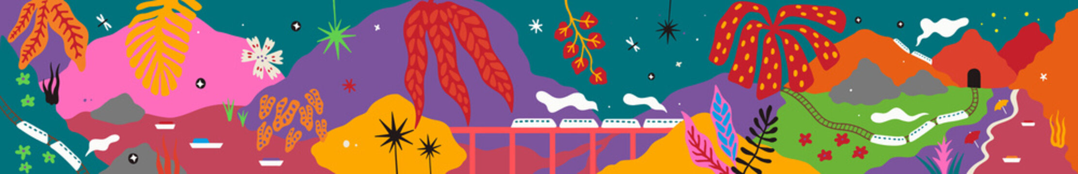 Tropical Landscape Train