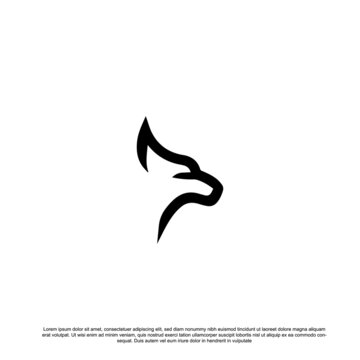 Abstract animal face logo design