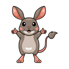Cute little jerboa cartoon raising hands