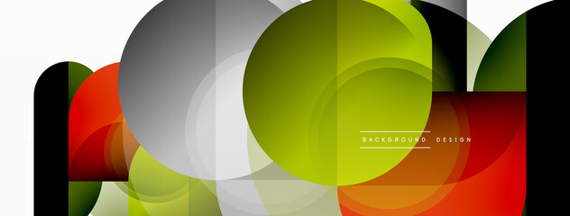 Obraz premium Creative geometric wallpaper. Minimal circle triangle and square line abstract background. Vector illustration for wallpaper banner background or landing page