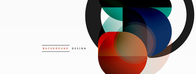 Obraz premium Round triangle shapes lines and circles. Geometric vector illustration for wallpaper banner background or landing page