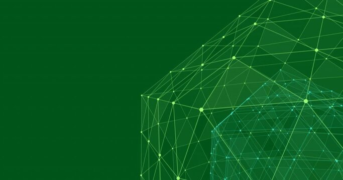 Animation of network of connections over green background