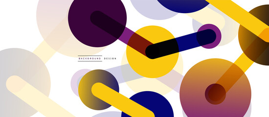 Line points connections geometric abstract background. Circles connected by lines. Trendy techno business template for wallpaper, banner, background or landing