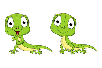 Obraz premium cute lizard animal cartoon graphic
