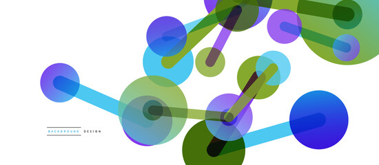 Abstract background. Round dots connected by lines. Trendy techno business template for wallpaper, banner, background or landing