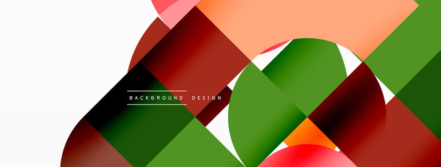 Obraz premium Beautiful abstract background. Circles, triangle shapes, and squares. Minimal geometric template for wallpaper, banner, background or landing