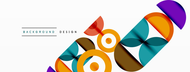 Colorful circle abstract background. Template for wallpaper, banner, presentation, background